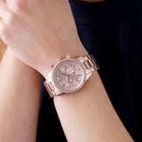 Buy Shop Michael Kors Ritz Chronograph Rose Gold Dial Rose Gold Steel Strap Watch for Women - MK6357 USA Online