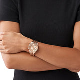 Buy Shop Michael Kors Ritz Chronograph Rose Gold Dial Rose Gold Steel Strap Watch for Women - MK6357 USA Online