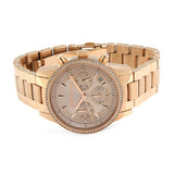 Buy Shop Michael Kors Ritz Chronograph Rose Gold Dial Rose Gold Steel Strap Watch for Women - MK6357 USA Online