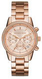 Buy Shop Michael Kors Ritz Chronograph Rose Gold Dial Rose Gold Steel Strap Watch for Women - MK6357 USA Online
