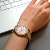 Buy Shop Michael Kors Ritz Chronograph Rose Gold Dial Rose Gold Steel Strap Watch For Women - MK6485 USA Online