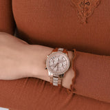 Buy Shop Michael Kors Ritz Chronograph Rose Gold Dial Rose Gold Steel Strap Watch For Women - MK6485 USA Online