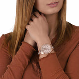 Buy Shop Michael Kors Ritz Chronograph Rose Gold Dial Rose Gold Steel Strap Watch For Women - MK6485 USA Online