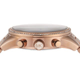 Buy Shop Michael Kors Ritz Chronograph Rose Gold Dial Rose Gold Steel Strap Watch For Women - MK6485 USA Online