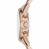Buy Shop Michael Kors Ritz Chronograph Rose Gold Dial Rose Gold Steel Strap Watch For Women - MK6485 USA Online