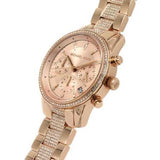 Buy Shop Michael Kors Ritz Chronograph Rose Gold Dial Rose Gold Steel Strap Watch For Women - MK6485 USA Online