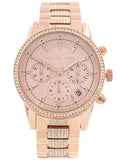 Buy Shop Michael Kors Ritz Chronograph Rose Gold Dial Rose Gold Steel Strap Watch For Women - MK6485 USA Online