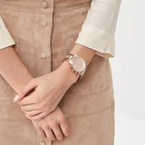 Buy Shop Michael Kors Ritz Chronograph Rose Gold Dial Rose Gold Steel Strap Watch For Women - MK6598 USA Online