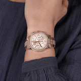 Buy Shop Michael Kors Ritz Chronograph Rose Gold Dial Rose Gold Steel Strap Watch For Women - MK6598 USA Online