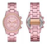 Buy Shop Michael Kors Ritz Chronograph Rose Gold Dial Rose Gold Steel Strap Watch For Women - MK6753 USA Online