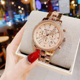 Buy Shop Michael Kors Ritz Chronograph Rose Gold Dial Rose Gold Steel Strap Watch For Women - MK7223 USA Online