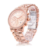 Buy Shop Michael Kors Ritz Chronograph Rose Gold Dial Rose Gold Steel Strap Watch For Women - MK7223 USA Online