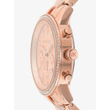 Buy Shop Michael Kors Ritz Chronograph Rose Gold Dial Rose Gold Steel Strap Watch For Women - MK7223 USA Online