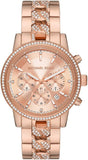 Buy Shop Michael Kors Ritz Chronograph Rose Gold Dial Rose Gold Steel Strap Watch For Women - MK7223 USA Online