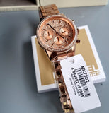 Buy Shop Michael Kors Ritz Chronograph Rose Gold Dial Rose Gold Steel Strap Watch For Women - MK7302 USA Online