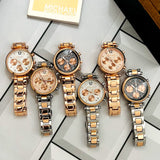 Buy Shop Michael Kors Ritz Chronograph Rose Gold Dial Rose Gold Steel Strap Watch For Women - MK7302 USA Online