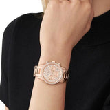 Buy Shop Michael Kors Ritz Chronograph Rose Gold Dial Rose Gold Steel Strap Watch For Women - MK7302 USA Online