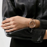Buy Shop Michael Kors Ritz Chronograph Rose Gold Dial Rose Gold Steel Strap Watch For Women - MK7302 USA Online