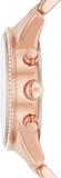 Buy Shop Michael Kors Ritz Chronograph Rose Gold Dial Rose Gold Steel Strap Watch For Women - MK7302 USA Online