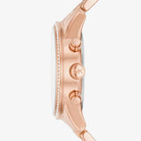 Buy Shop Michael Kors Ritz Chronograph Rose Gold Dial Rose Gold Steel Strap Watch For Women - MK7302 USA Online