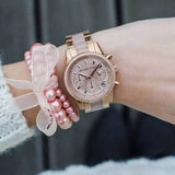 Buy Shop Michael Kors Ritz Chronograph Rose Gold Dial Two Tone Steel Strap Watch for Women - MK6307 USA Online
