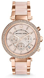 Buy Shop Michael Kors Ritz Chronograph Rose Gold Dial Two Tone Steel Strap Watch for Women - MK6307 USA Online