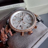 Buy Shop Michael Kors Ritz Chronograph Silver Dial Two Tone Steel Strap Watch For Women - MK6938 USA Online