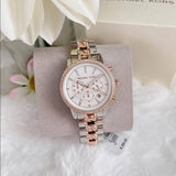 Buy Shop Michael Kors Ritz Chronograph Silver Dial Two Tone Steel Strap Watch For Women - MK6938 USA Online