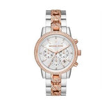 Buy Shop Michael Kors Ritz Chronograph Silver Dial Two Tone Steel Strap Watch For Women - MK6938 USA Online
