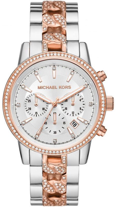Buy Shop Michael Kors Ritz Chronograph Silver Dial Two Tone Steel Strap Watch For Women - MK6938 USA Online