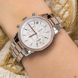 Buy Shop Michael Kors Ritz Chronograph White Dial Two Tone Steel Strap Watch For Women - MK6651 USA Online