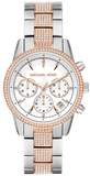 Buy Shop Michael Kors Ritz Chronograph White Dial Two Tone Steel Strap Watch For Women - MK6651 USA Online