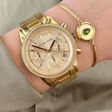 Buy Shop Michael Kors Ritz Gold Dial Gold Steel Strap Watch for Women - MK6356 USA Online