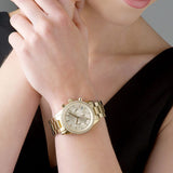 Buy Shop Michael Kors Ritz Gold Dial Gold Steel Strap Watch for Women - MK6356 USA Online