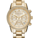 Buy Shop Michael Kors Ritz Gold Dial Gold Steel Strap Watch for Women - MK6356 USA Online