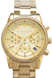 Buy Shop Michael Kors Ritz Gold Dial Gold Steel Strap Watch for Women - MK6356 USA Online