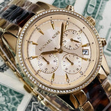 Buy Shop Michael Kors Ritz Gold Dial Two Tone Steel Strap Watch for Women - MK6322 USA Online