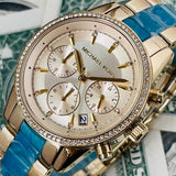 Buy Shop Michael Kors Ritz Gold Dial Two Tone Steel Strap Watch for Women - MK6328 USA Online