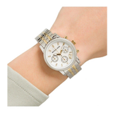 Buy Shop Michael Kors Ritz Chronograph White Dial Two Tone Steel Strap Watch for Women - MK5057 USA Online