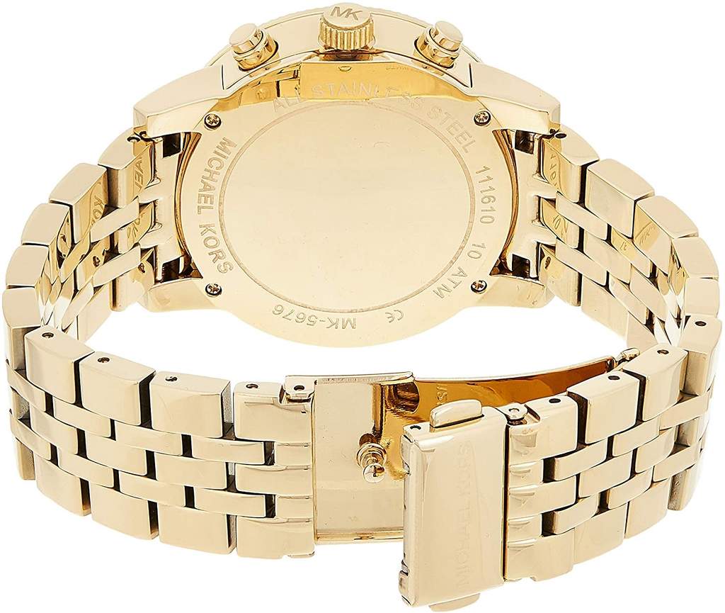 Buy Shop Michael Kors Ritz Chronograph Gold Dial Gold Steel Strap Watch for Women - MK5676 USA Online