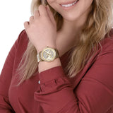 Buy Shop Michael Kors Ritz Pave Crystals Gold Dial Gold Steel Strap Watch for Women - MK6862 USA Online