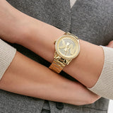Buy Shop Michael Kors Ritz Pave Crystals Gold Dial Gold Steel Strap Watch for Women - MK6862 USA Online