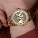Buy Shop Michael Kors Ritz Pave Crystals Gold Dial Gold Steel Strap Watch for Women - MK6862 USA Online