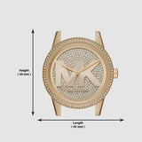 Buy Shop Michael Kors Ritz Pave Crystals Gold Dial Gold Steel Strap Watch for Women - MK6862 USA Online