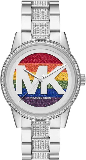Buy Shop Michael Kors Ritz Pave Multicolored Dial Silver Steel Strap Watch for Women - MK6864 USA Online