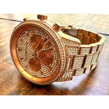 Buy Shop Michael Kors Ritz Three-Hand Glitz Rose Gold Dial Rose Gold Steel Strap Watch for Women - MK6748 USA Online