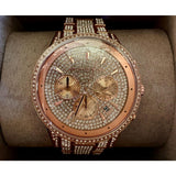 Buy Shop Michael Kors Ritz Three-Hand Glitz Rose Gold Dial Rose Gold Steel Strap Watch for Women - MK6748 USA Online