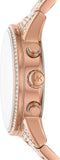 Buy Shop Michael Kors Ritz Three-Hand Glitz Rose Gold Dial Rose Gold Steel Strap Watch for Women - MK6748 USA Online