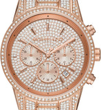 Buy Shop Michael Kors Ritz Three-Hand Glitz Rose Gold Dial Rose Gold Steel Strap Watch for Women - MK6748 USA Online
