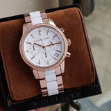 Buy Shop Michael Kors Ritz White Dial Two Tone Steel Strap Watch for Women - MK6324 USA Online